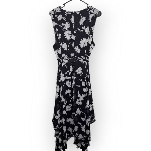 Calvin Klein Floral-Print Chiffon Handkerchief-Hem Midi Dress size 18W - Picture 8 of 12